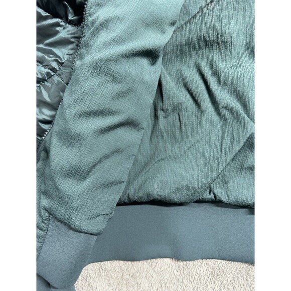 Lululemon Non-Stop Bomber Jacket Womens 4‎ Teal Shadow Green Reversible Full Zip - Picture 7 of 10